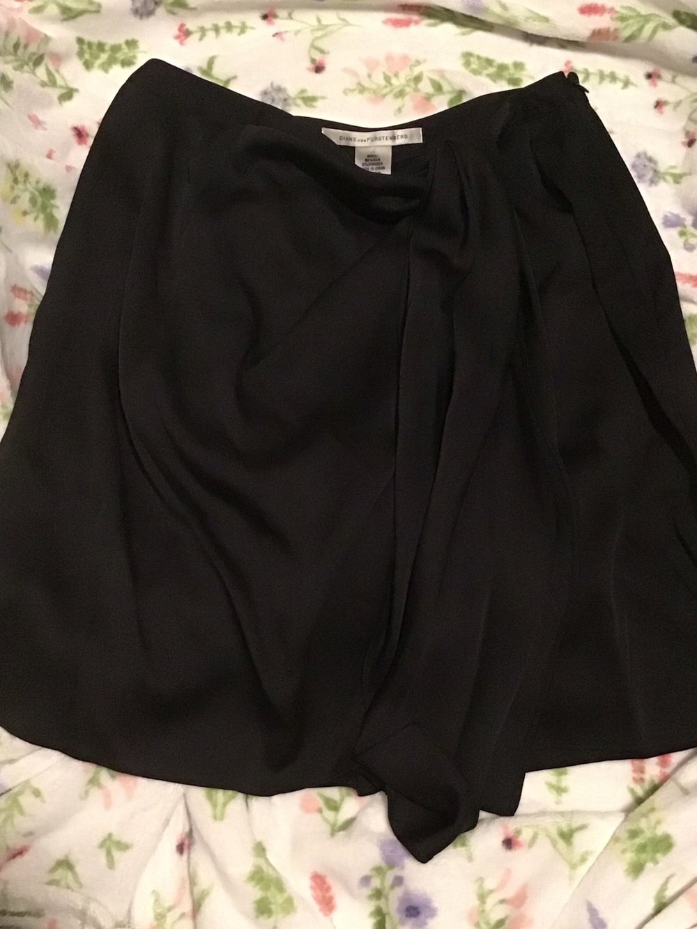 Diane Von Furstenberg Black Silk Wrap Skort